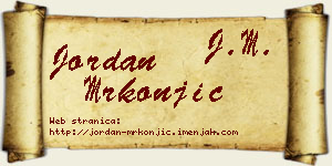 Jordan Mrkonjić vizit kartica
